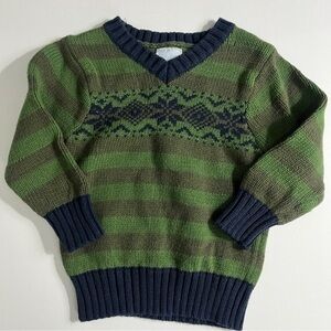 Old Navy • Green Navy Fair Isle Sweater Kids